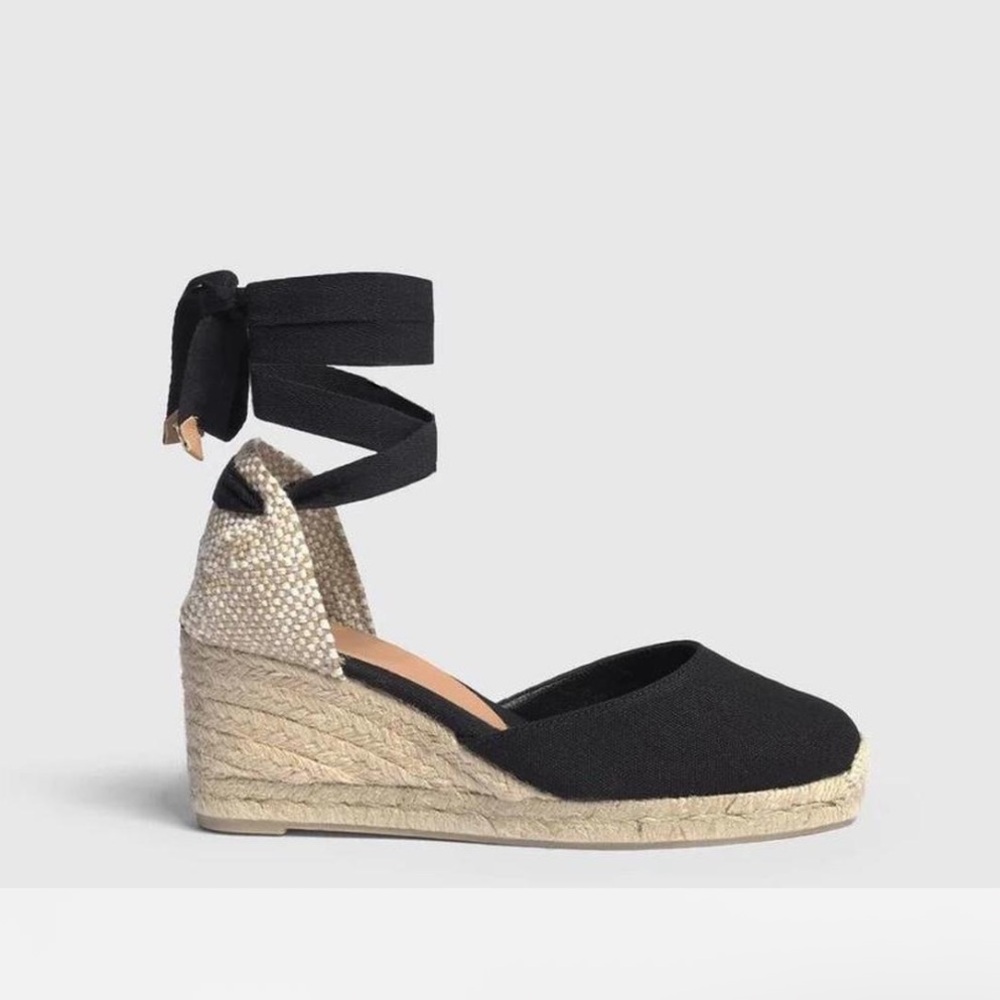 Castañer Black Espadrille Wedges